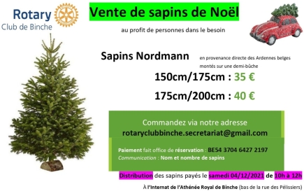 Vente de sapins de Noël Nordmann